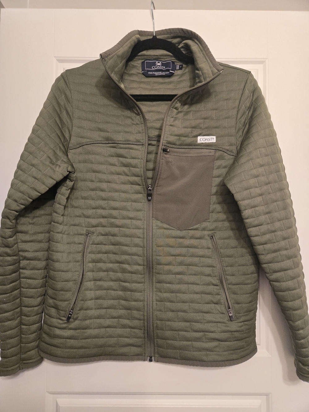 Coast Men's Quilted Foresail Performance Jacket in Olive Small